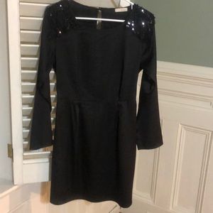 Black long sleeve cocktail dress